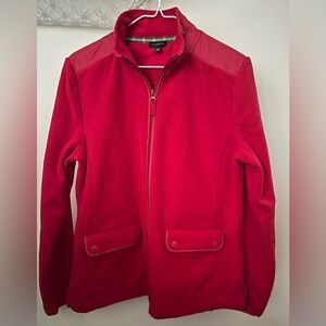 Talbots Red Quilted Zip-Up Jacket Medium